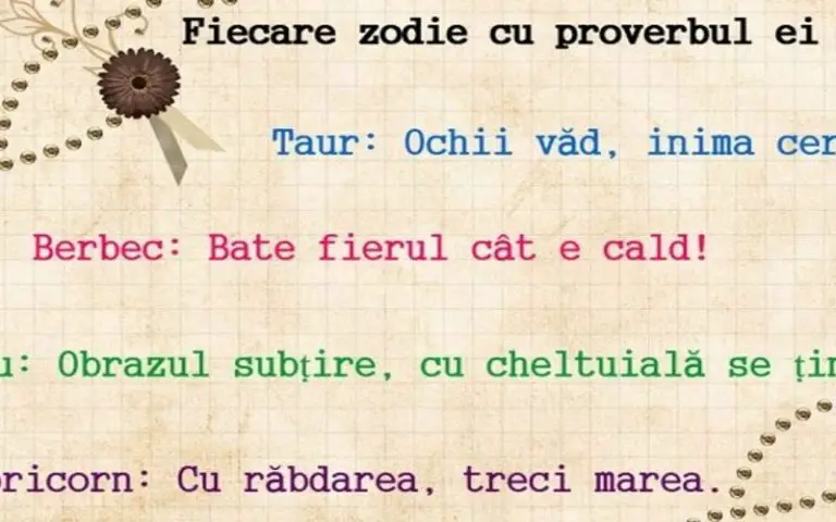 Cele 12 zodii intelepte: Afla proverbele zodiei tale! Cele 12 zodii intelepte: Afla proverbele zodiei tale!